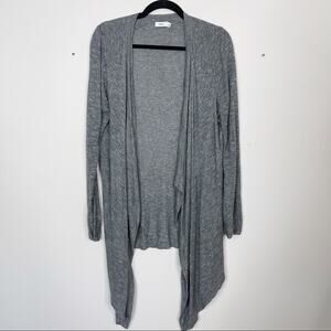 Vince Womens Small S Gray Lightweight Linen Drape Front Cardigan Open Front